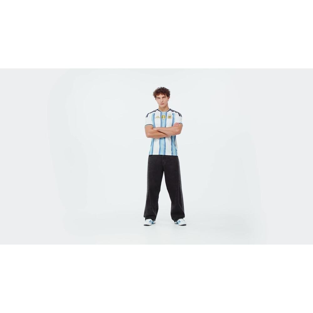 NWT Adidas Argentina 26 Home Messi #10 Soccer Jersey M White Ice Blue AFA Slim - Picture 5 of 16